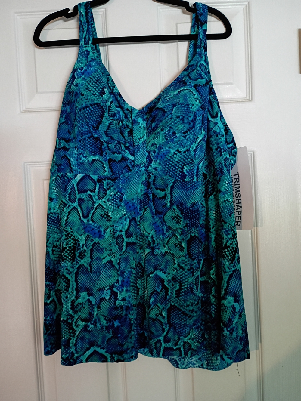 Trimshaper Blue-Green Snake Print Tankini set